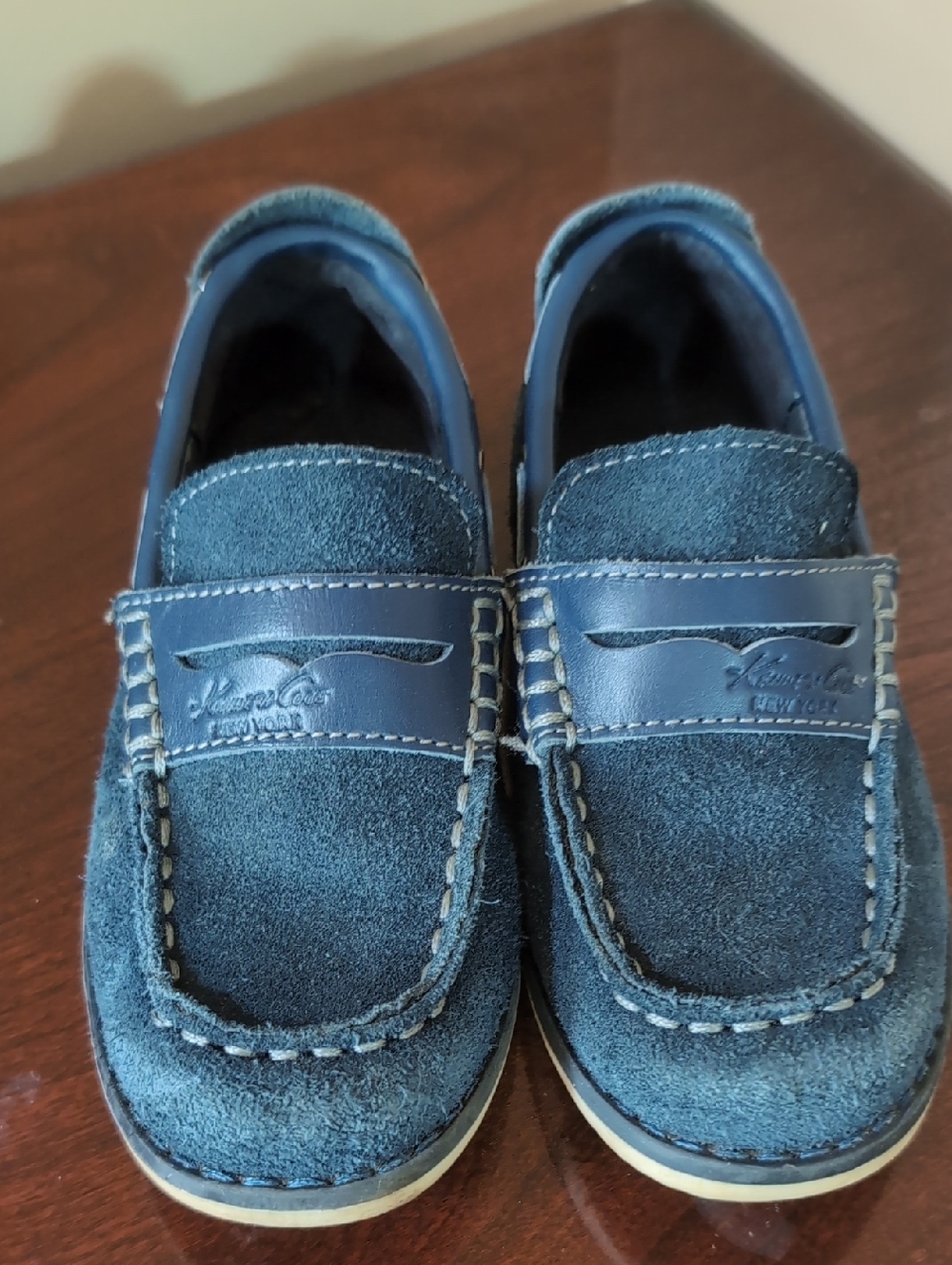 Kenneth Cole Toddler Dark Blue Suede Slip-On Loafers